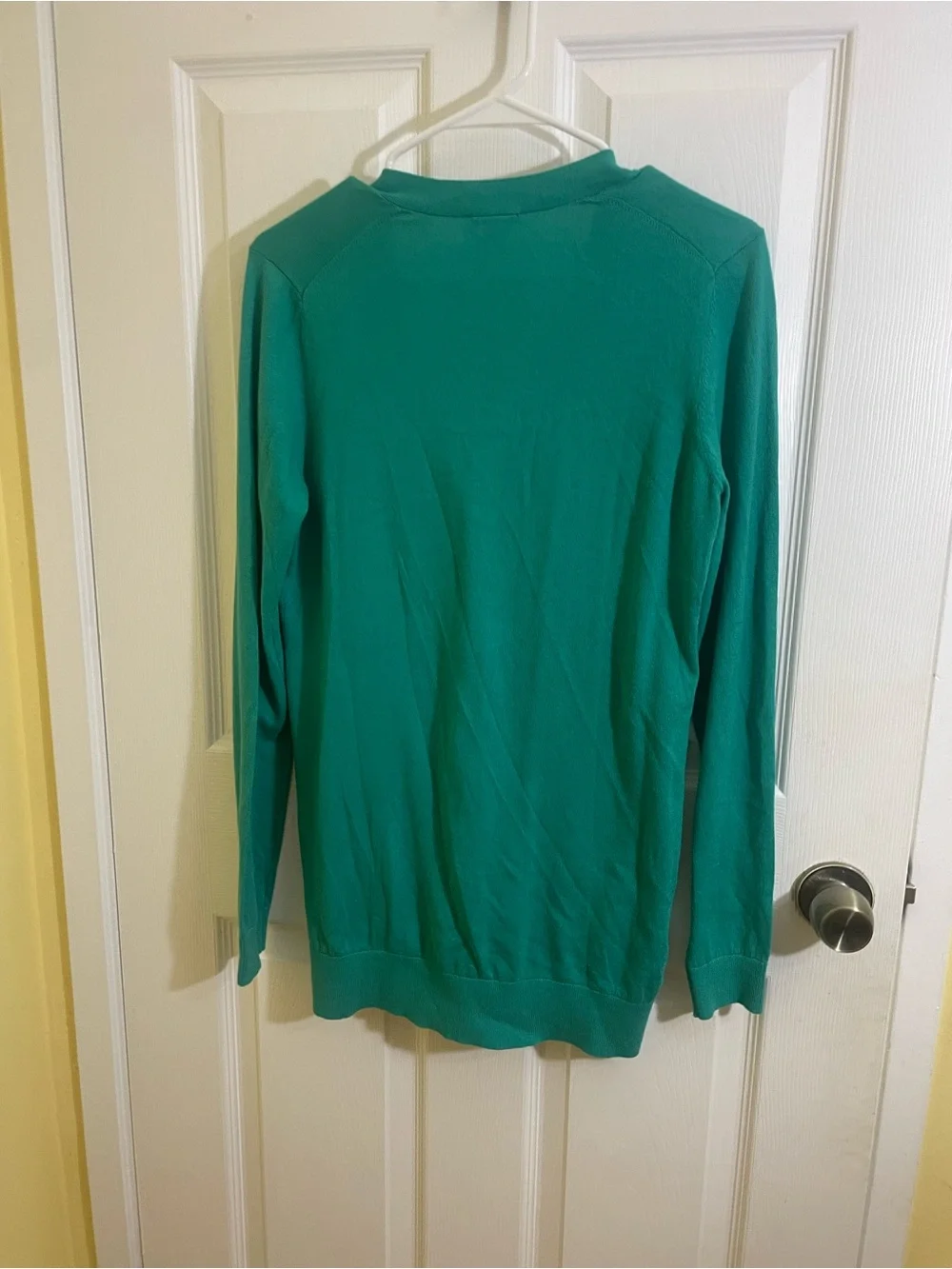 Ann Taylor Teal Button Front V-Neck Cardigan
